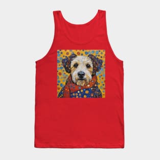 Gustav Klimt Style Dog with Colorful Scarf and Confetti Ears Tank Top